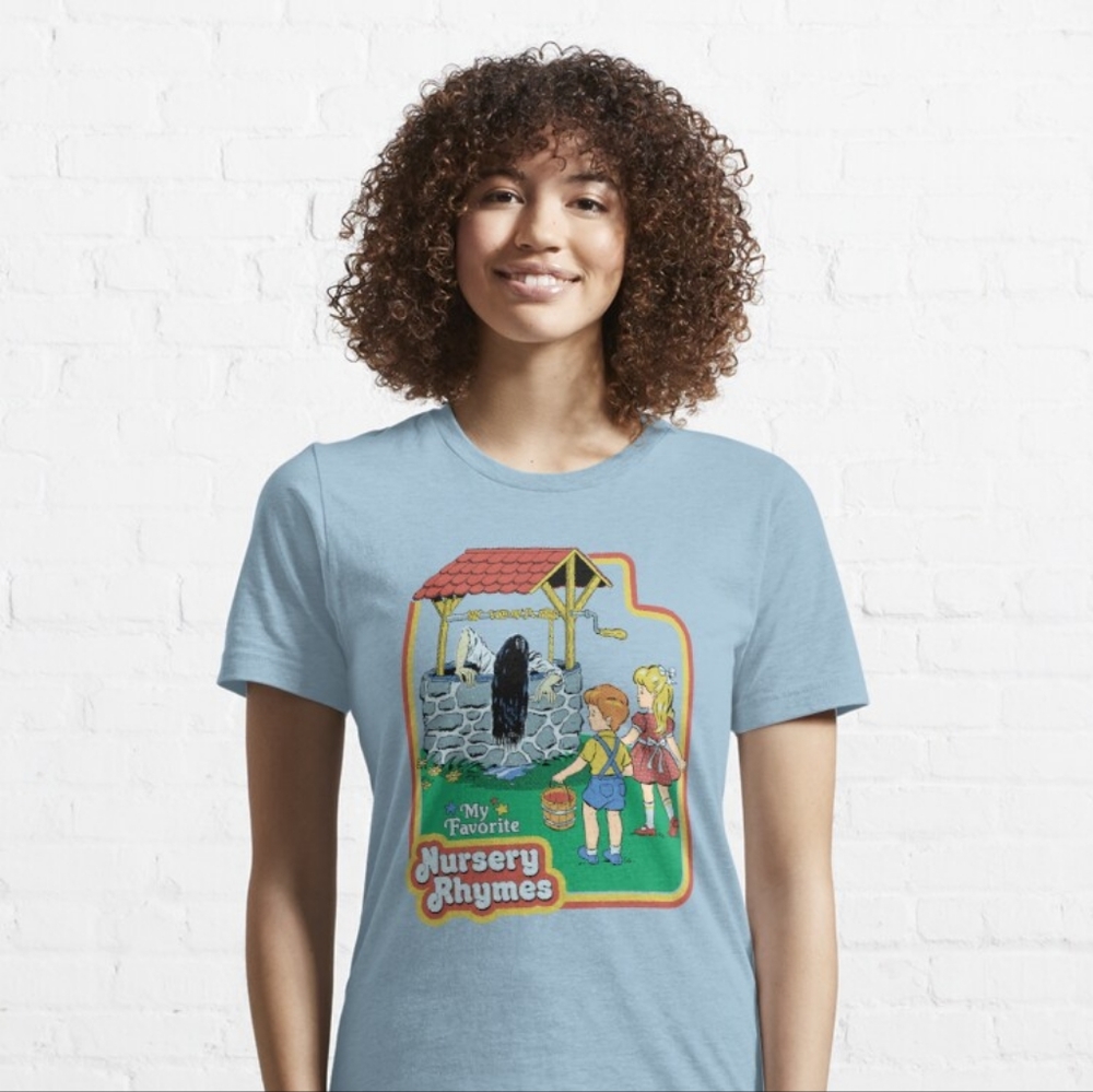 Unisex light blue short-sleeved My Favourite Nursery Rhymes TShir Halloween Tee